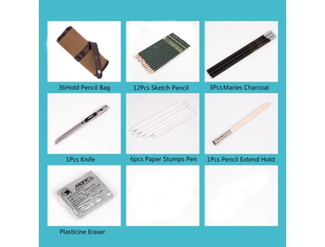 Sketch Pencil Set Dibujo Kit de Madera Scholars