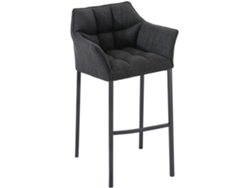 Taburete de bar de tela Damaso con 4 patas gris oscuro/negro Clp