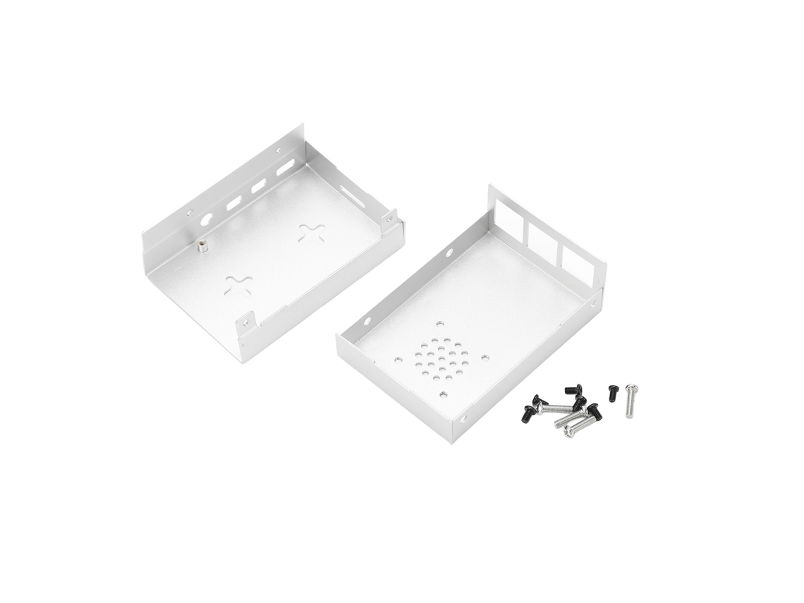 Caja De Aluminio Para Raspberry Pi 4b, Estuche Protector De Aleación De Aluminio, Enclosure Refrigerado Plata