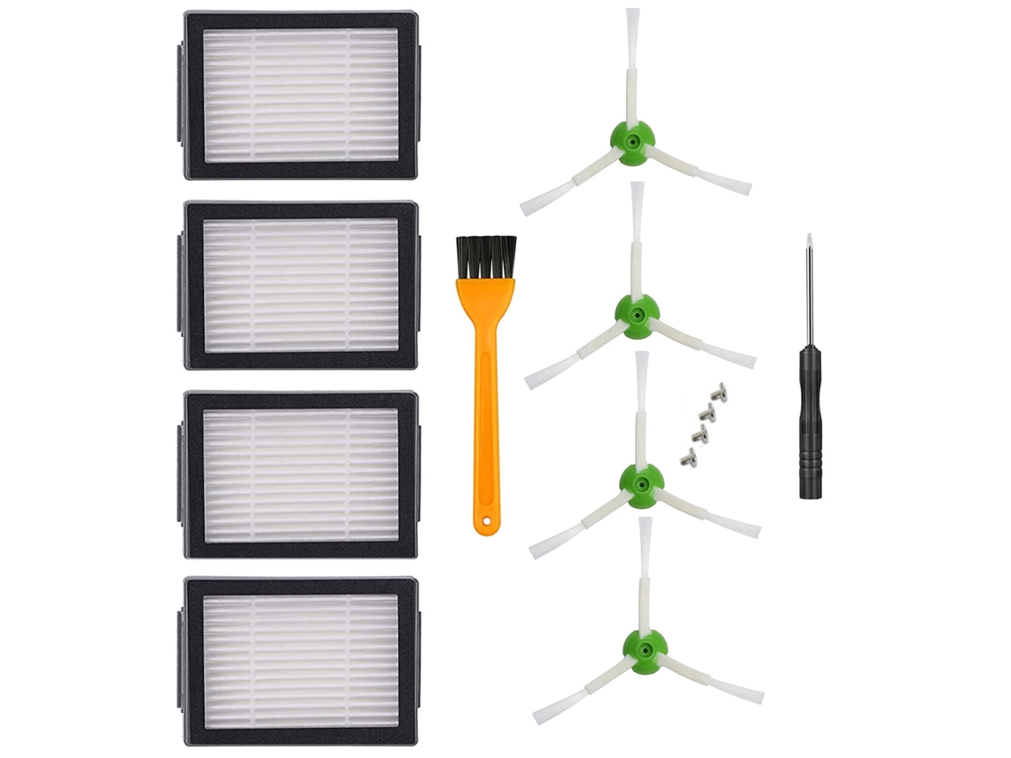 Repuestos compatibles para Irobot Roomba EI Series I7 I3 I4 I7 Plus I6 E5 E6 4 filtros 4 cepillos laterales Gertiz