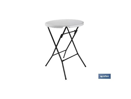 Mesa alta plegable blanca 80x80x110cm