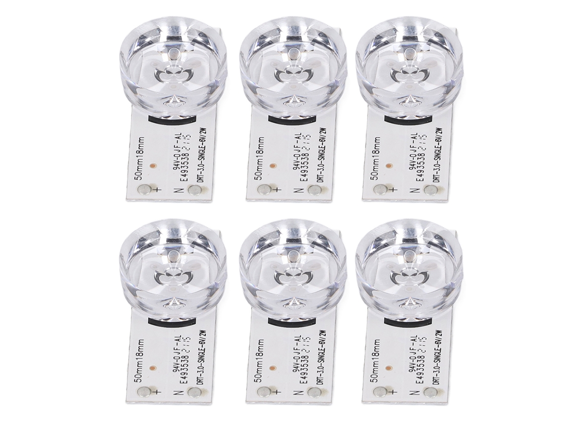 2026-as-30 Piezas Perla Lente Led Redonda Transparente 6v De Alta Brillo Para Reparación De Tv