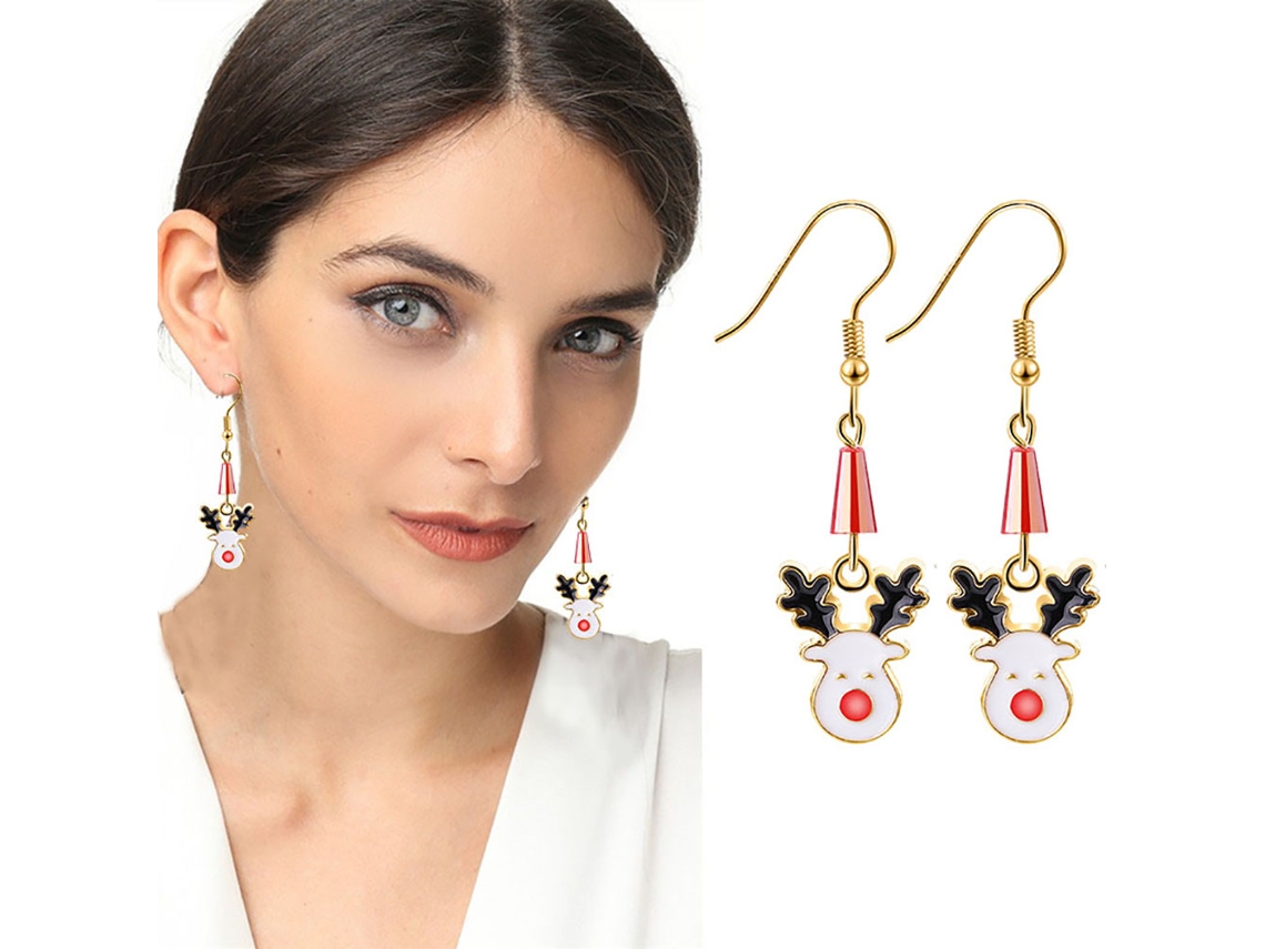 Pendientes Colgantes De Ciervo Navideño Para Niñas Y Mujeres, Regalo De Joyería F1140
