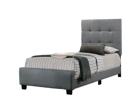 Cama individual Emily con somier 90 cm gris Colchón básico 18 cm SALDOSYSTOCKS