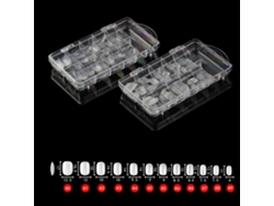 Rebe - 100 Unhas Postiças Transparentes de Extensão Rápida para Manicure e Nail Art