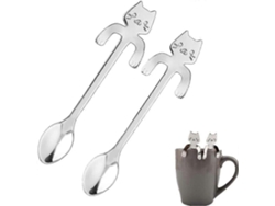 Cucharas De Acero Inoxidable 304, 2 Piezas Regalo Con Diseño De Gatito Para Café, Té Y Postres