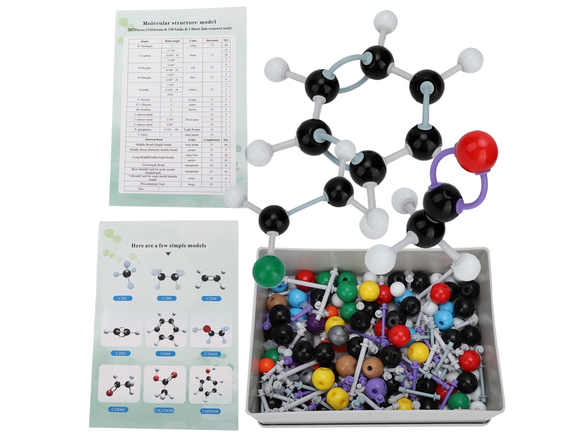 Conjunto De 267 Modelos Moleculares Orgánicos E Inorgánicos Para Estudiantes Y Profesores.