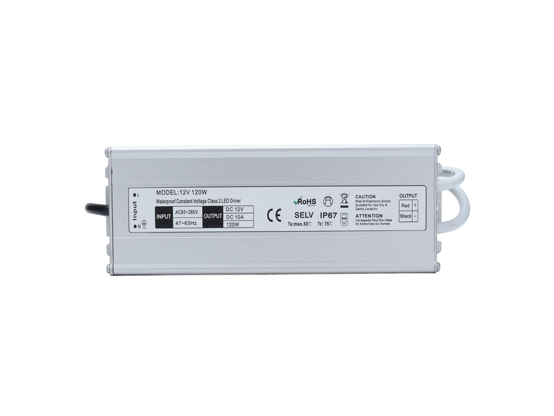 Adaptador de transformador de fuente de alimentación LED de voltaje constante, impermeable, IP67, 120 W
