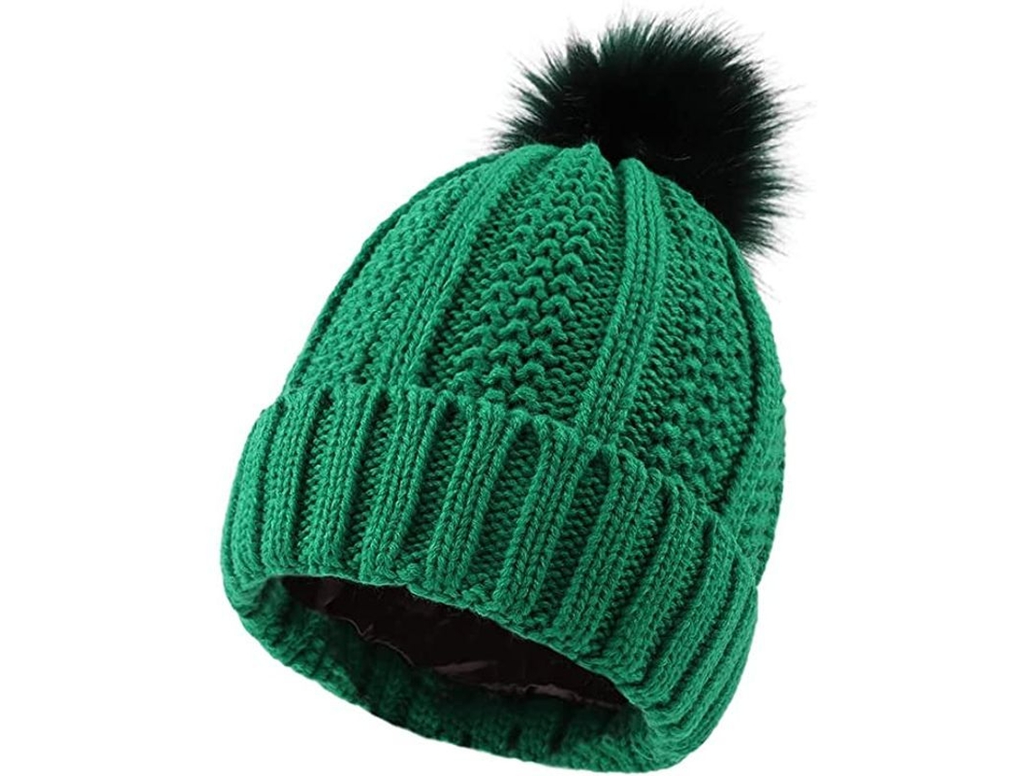 Gorro De Invierno Para Mujer Con Forro De Satén, Puños Gruesos Y Acolchados Para Mayor Calidez Y Una Diadema De Punto Para La Nieve.