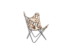 Sillon Piel Hierro Rombos Marron 70x70x90cm