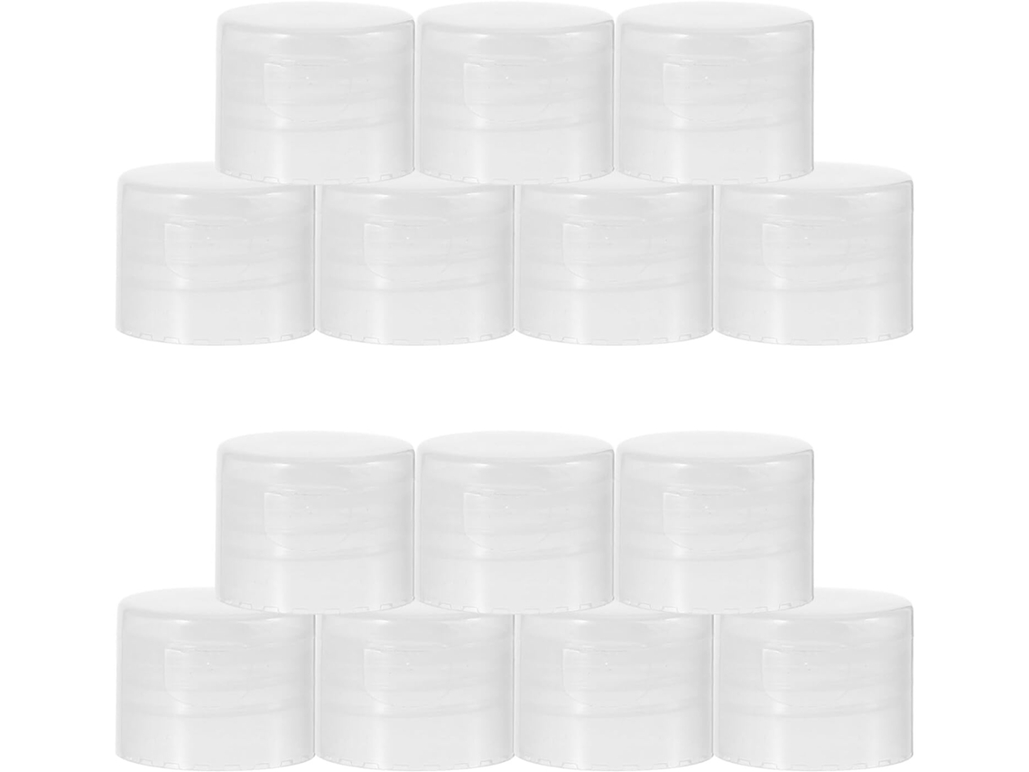Paquete De 100 Tapas Abatibles De Plástico Pp Transparente De 28 Mm, Tapas Dispensadoras A Prueba De Fugas