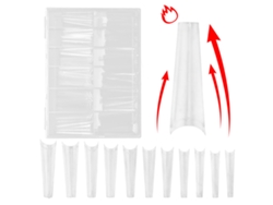 240 Unhas Artificiais Extra Longas French Transparentes Para Manicure Diy Salão De Unhas