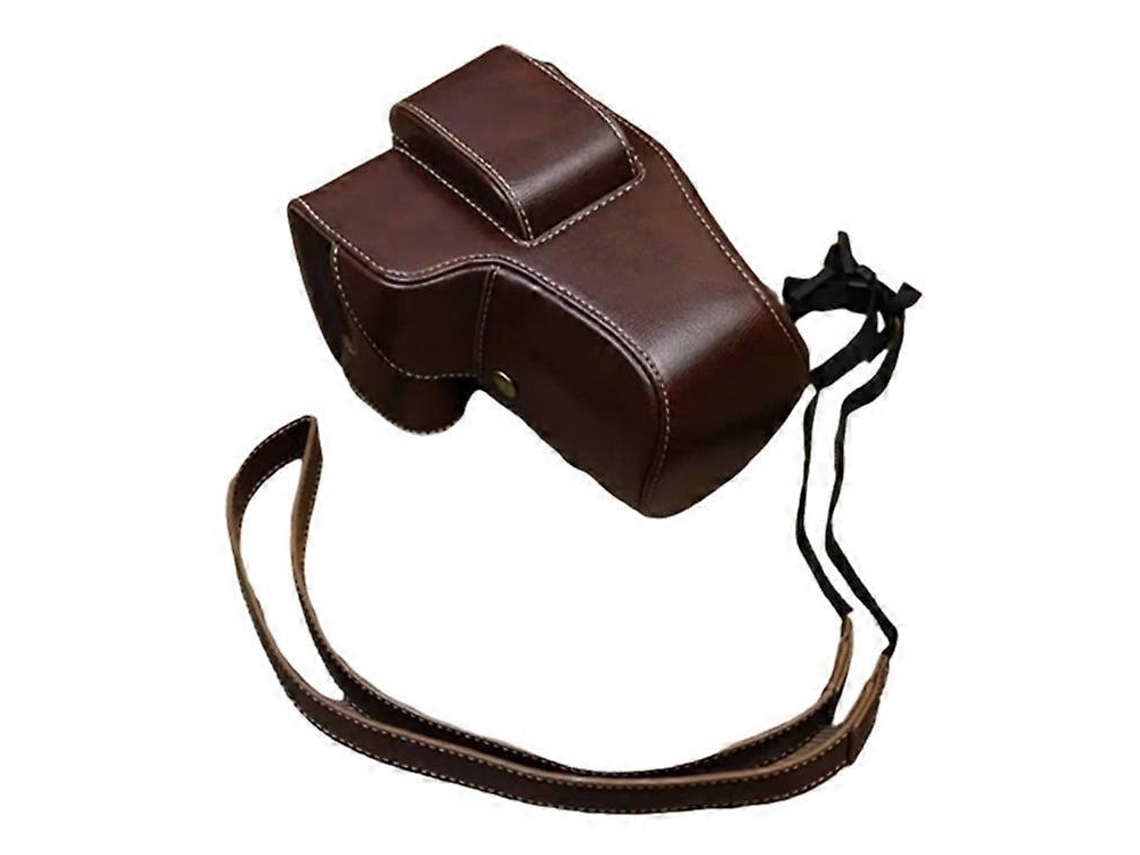 Bolsa para cámara compatible con Canon EOS 200D/250D, funda protectora retro de piel sintética antiarañazos con correa Facpoet (200D II)