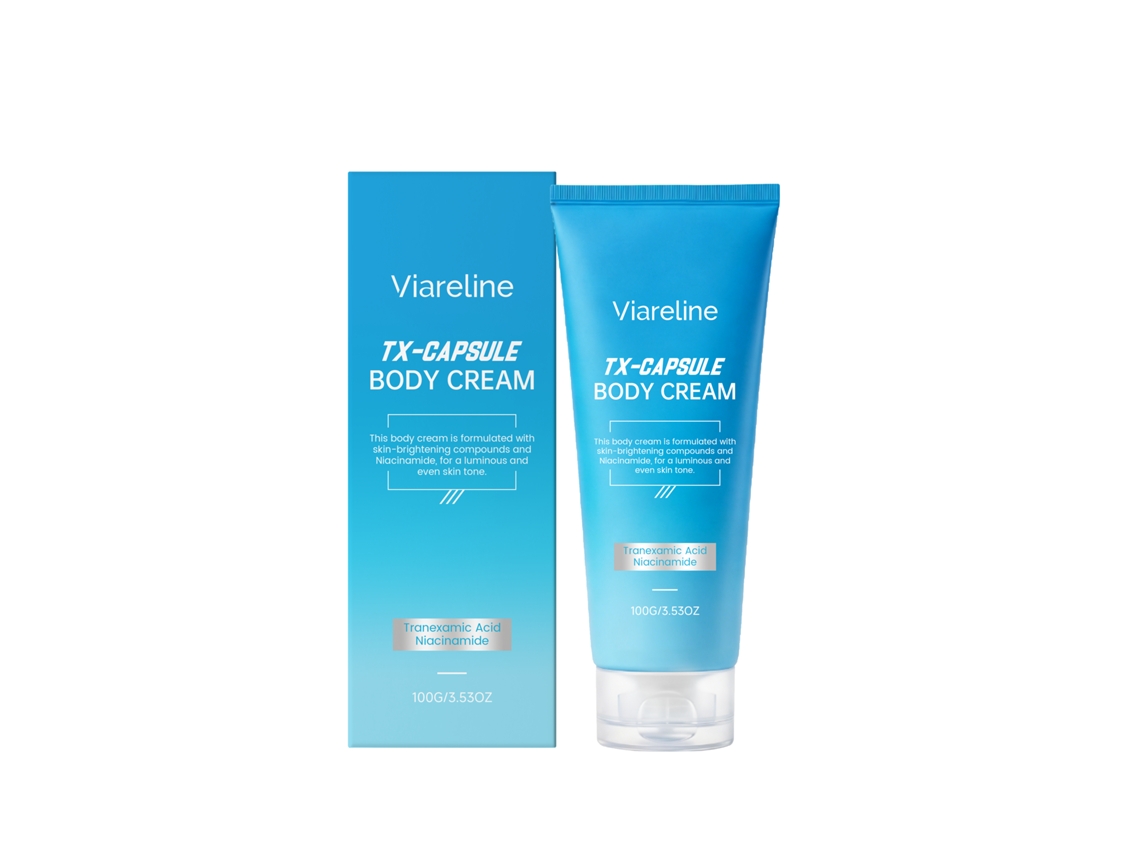 Loción corporal hidratante iluminadora con efecto radiante.