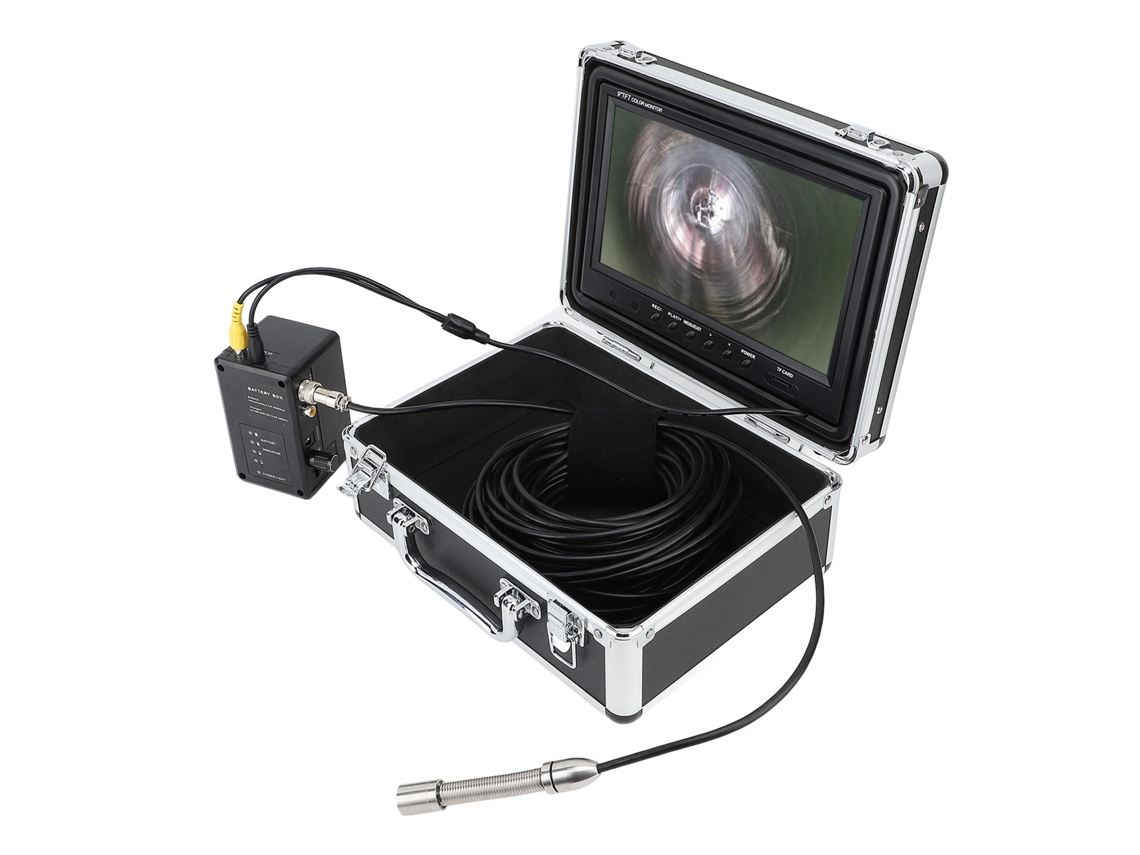 Cámara endoscópica de 17 mm, 20 m, pantalla HD de 9 pulgadas, IP68, impermeable, boroscopio, inspección de tuberías de alcantarillado con luces LED para fontaneros.