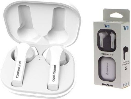 Auriculares Bluetooth True Wireless COOLSOUND TWS V11 (In Ear - Micrófono - Blanco)
