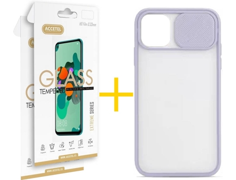 Kit Carcasa y Protector 2 X iPhone 11 Pro Skyhe Gel Protection Lilás