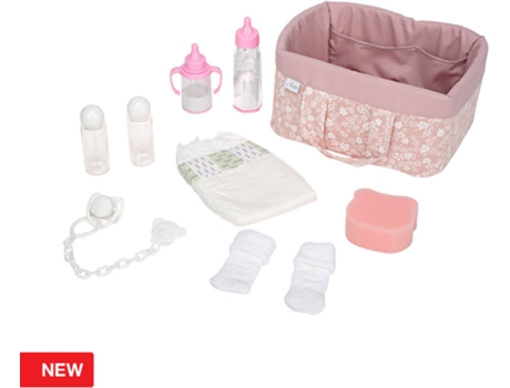 Accesorio de Muñecas ARIAS Canastilla Elegance c/ Accesorios 10x1 Rosa (3 Años - 23 x 18 x 11,5 cm)