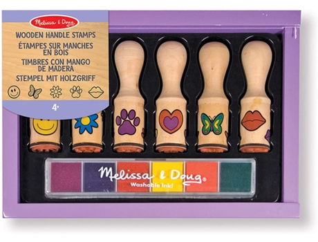 Jogo de Mesa MELISSA & DOUG Wooden Handle Stamps (2 Anos)