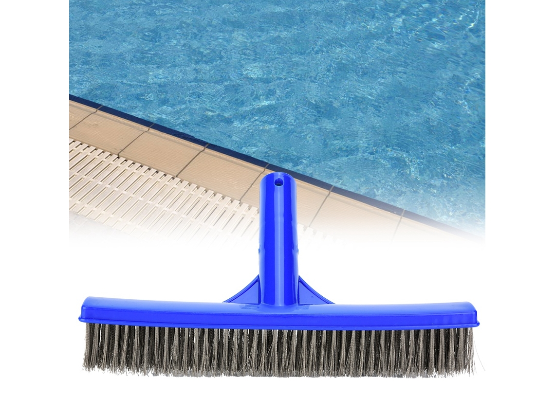 Cepillo de acero para limpieza de piscinas y estanques con cerdas de acero