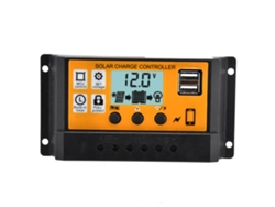Controlador De Carga Solar Inteligente De 12v/24v 10a Pwm De 3 Etapas Con 2 Puertos Usb Para Baterías Solares.