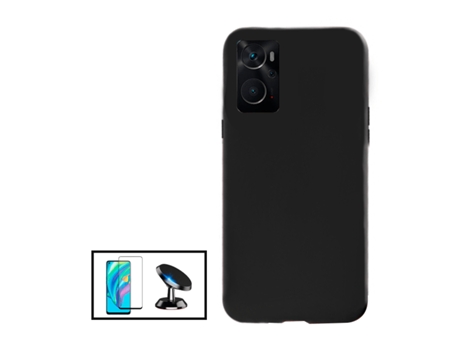 Kit De Película De Vidrio Templado De Cubierta Completa 5D Soporte Magnético De Silicona Líquida Para OPPO A96 - Negro PHONECARE