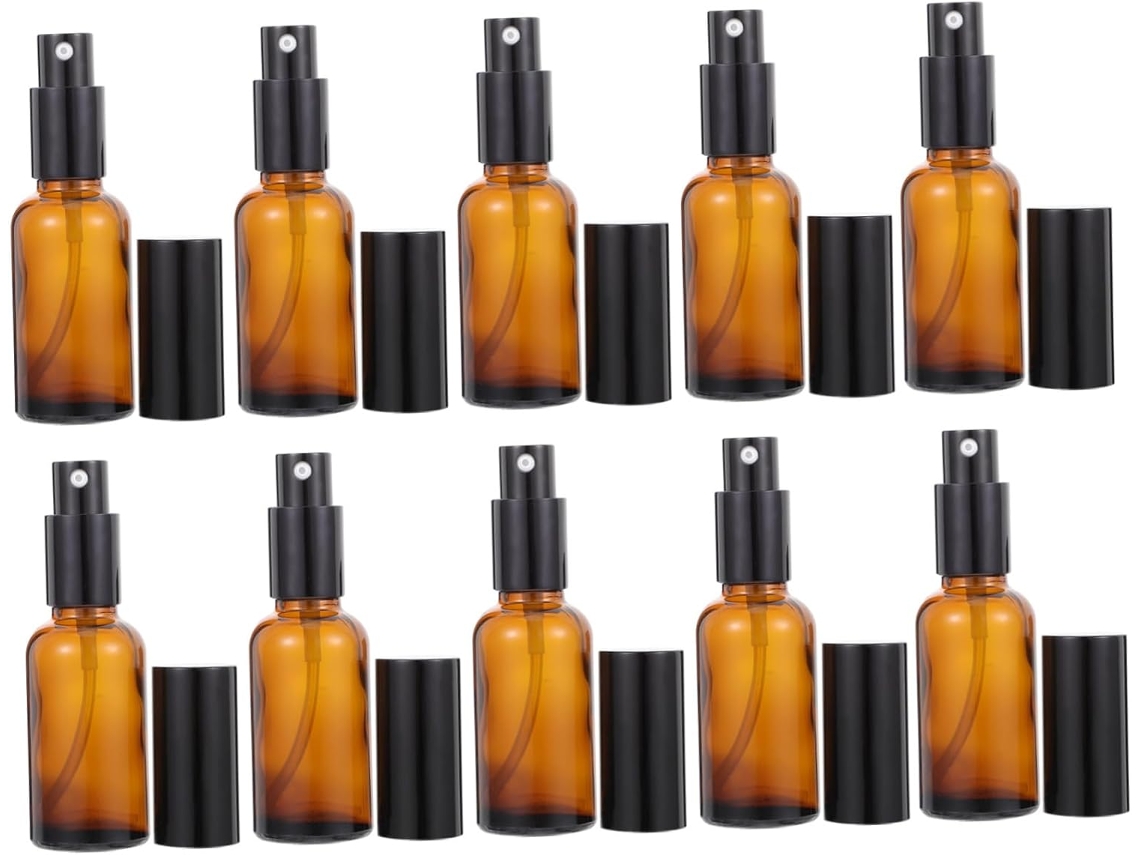 10pièces Frascos Pour Émulsion Et Parfum Contenants Cosmétiques Marron Recharges Voyage Usage
