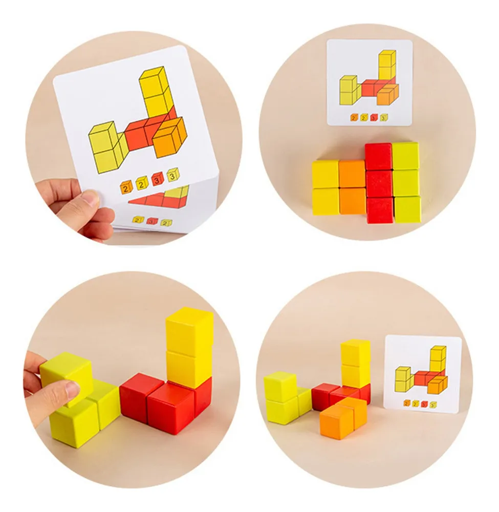 Nuevo rompecabezas de madera P para niños Cubos creativos Svayotoy