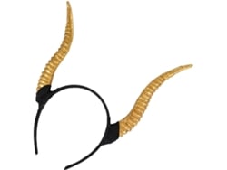 Tiara De Chifres De Diabo Dourada Nuobesty, Unissex, Para Cosplay De Halloween, Tamanho Único