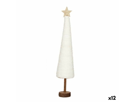 Árbol de Navidad Blanco Dorado 8,5x43x8,5 cm (12 Unidades)