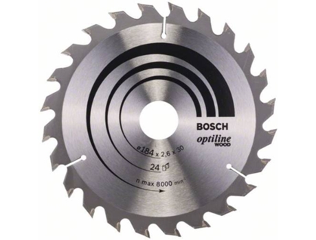 Disco de Sierra Circular BOSCH Optiline Madera 184x30x2.6 mm - 24