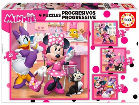 Puzzle EDUCA BORRAS Minnie Ayudantes Felices (12-16-20-25 Piezas)