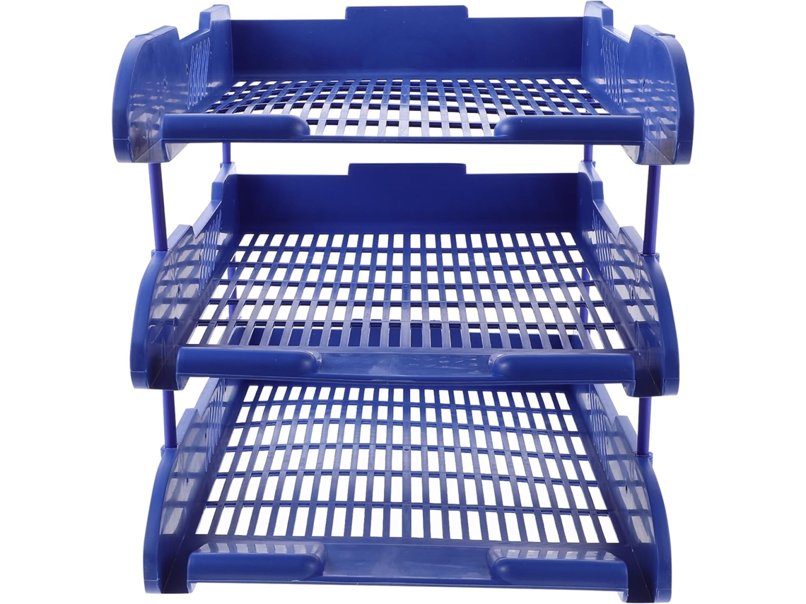Besportble Organizador De Escritorio Vertical De Plástico Azul Para Documentos Y Clasificador De Archivos P...