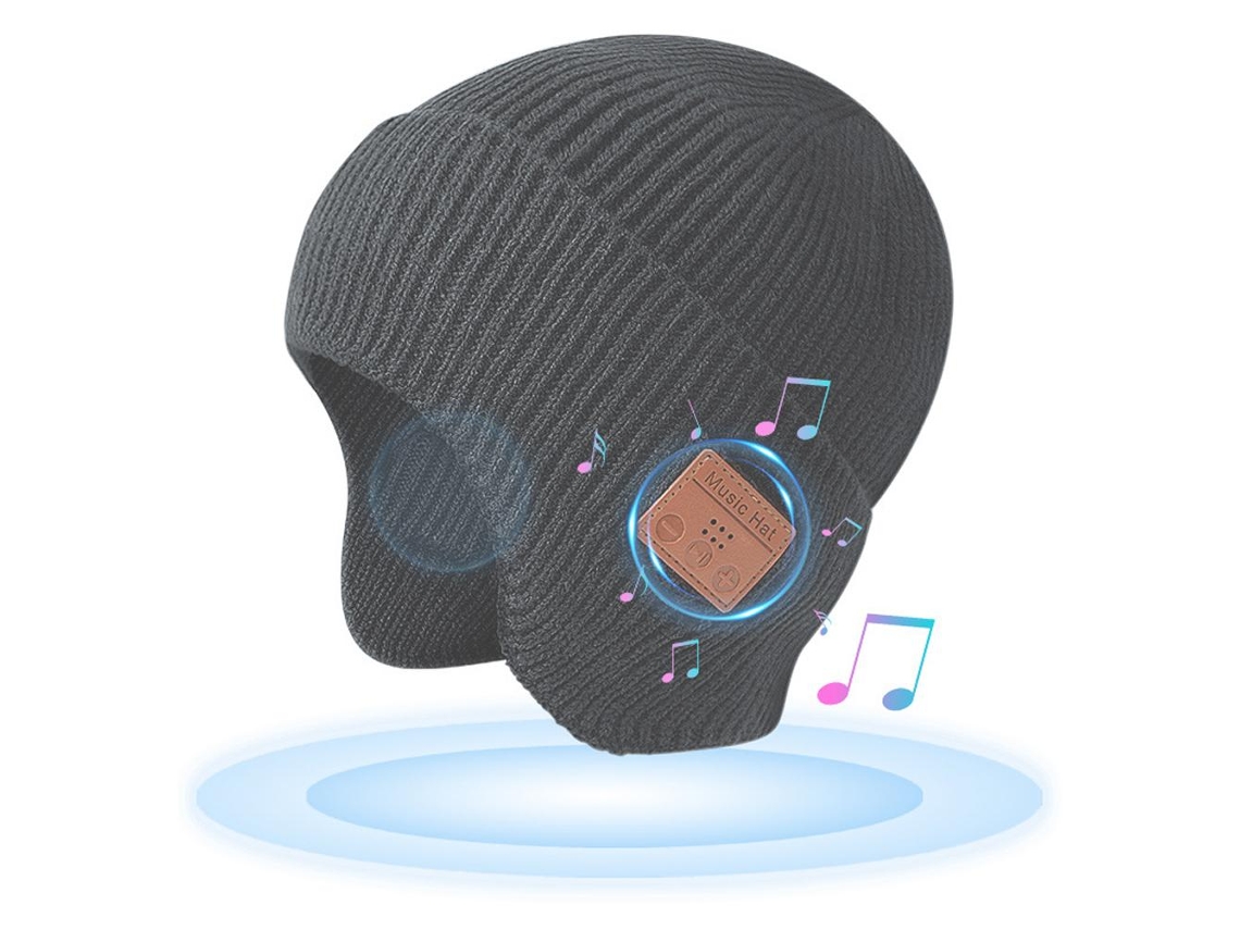 Gorro de invierno unisex Bluetooth Bj-gorro con orejas, gorro de tela, auriculares inalámbricos, micrófono y altavoces para esquí y senderismo.