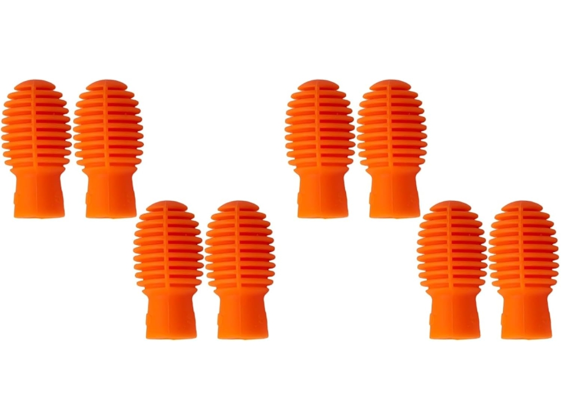 Tapones De Silicona Para Baterías (8 Unidades), Puntas Silenciosas, Accesorios Prácticos, Color Naranja.
