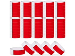 Pulseras De Papel Para Eventos, 600 Unidades, Impermeables, Rojas, Para Fiestas, Espectáculos Y Festivales.