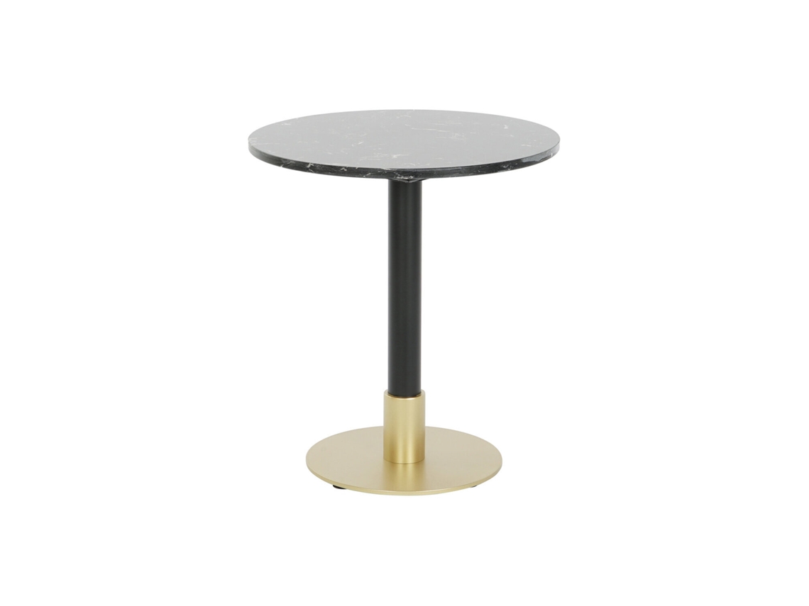 Mesita Auxiliar Metal Marmol Negro 45x45x51cm