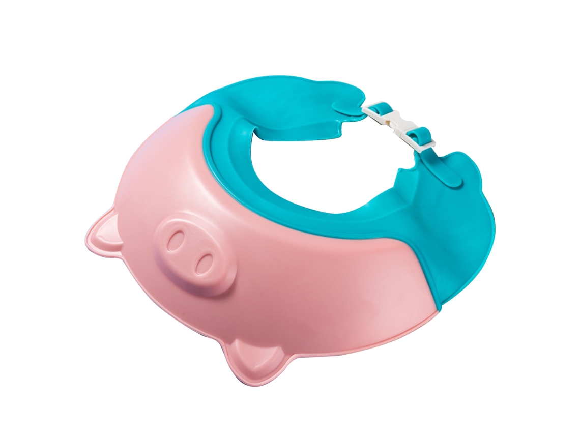 Boné De Shampoo Infantil Cartoon Ajustável Pp Protector Cabeça Banho Rosa
