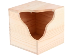 Caseta De Alimentación Inoomp Para Ardillas Y Cobayas, Robusta Cabaña De Madera Con Bordes Lisos, Plataforma Para La