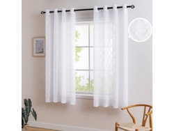 2 Paneles De Cortina De Terciopelo Blanco Transparente De 140x145 Cm Para Dormitorio Y Sala De Estar.