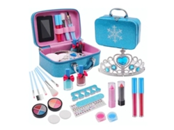 Ats-set De Maquillaje Para Niños Frozen 21 Piezas Lavable Portátil Juguetes Educatsivos De Belleza Infantil