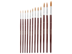 Juego De 12 Pinceles Para Pintura Al Agua Con Cerdas De Nailon Y Punta Redonda. Materiales De Arte Para Pintura.
