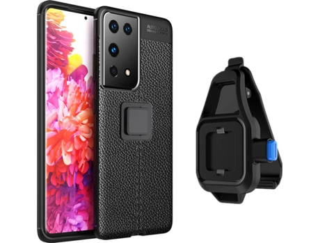 Funda Samsung S21 Ultra Rugged Leather con Soporte de Cintura Negro