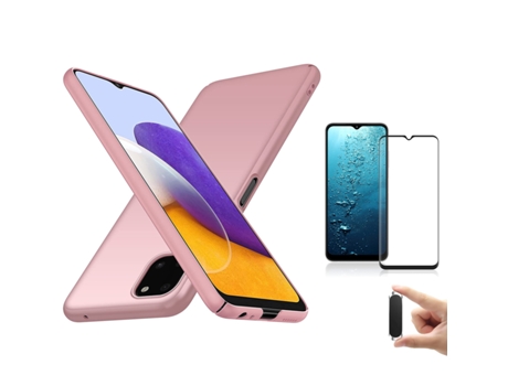 Carcasa + Protector + Soporte Samsung A22 5G Turtleshell Rosa BD-PC&9D