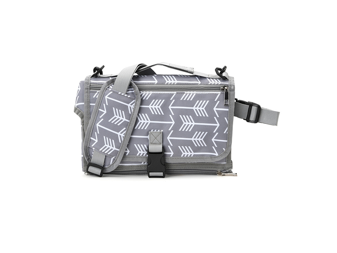 Bolsa cambiadora portátil, impermeable, lavable, plegable, para bebés y mamás, ideal para exteriores (flecha gris)