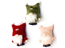 Colgante Decorativo Navideño De 3 Piezas Con Forma De Elfo De Peluche Sin Rostro Para El Árbol De Navidad
