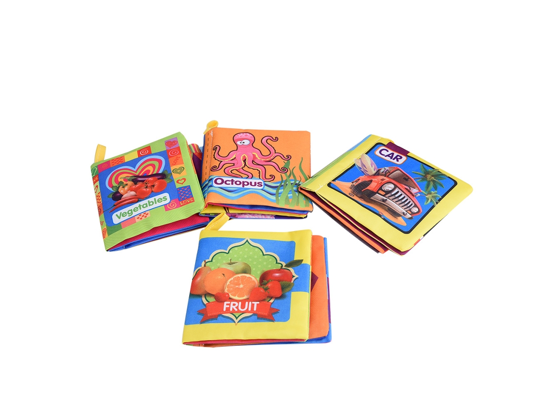 2026-libro De Tela Colorido Para Bebés Niños Libros Educativos De Aprendizaje Infantil Cartones 4pcs/set