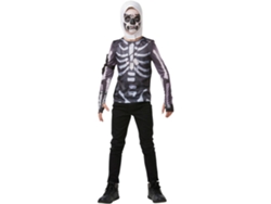 Disfraz Unisex RUBIE'S Camiseta con capucha Skull Trooper de Fortnite (Poliéster - Tam: 11-12 Años)