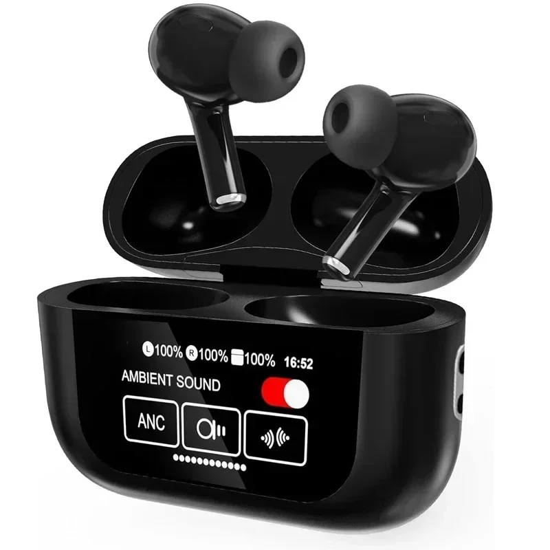 (negro) Auriculares De Traducción En Tiempo Real Con Pantalla Y Cancelación De Ruido, Traducción Impulsada Por Ia De 144 Idiomas.