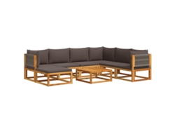Maison Exclusive - Conjunto de sofás de jardín de 8 piezas con madera de acacia y cojines de cuerda